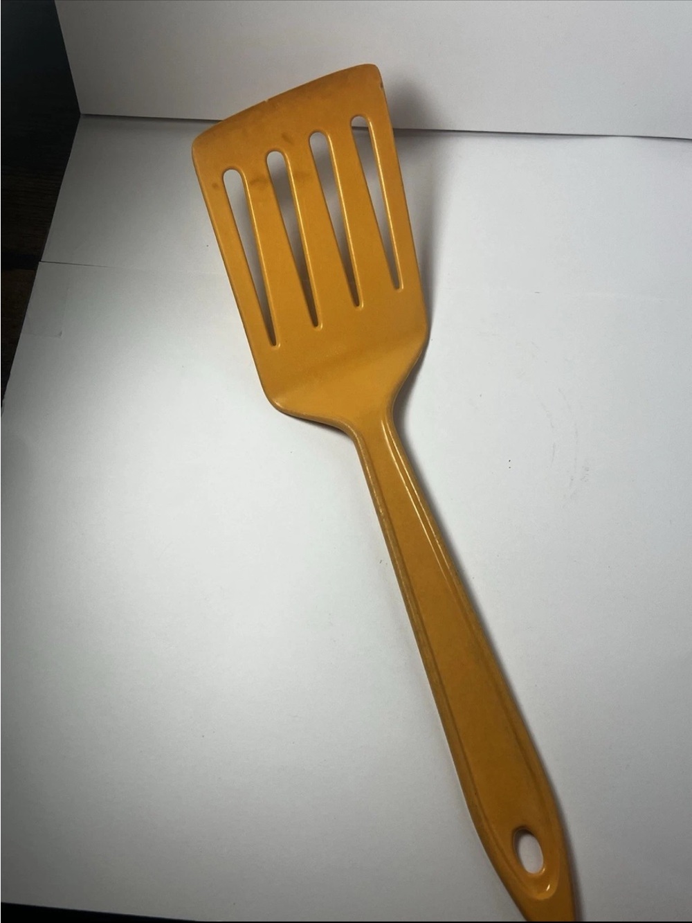 Vintage Mustard Yellow Slotted Spatula